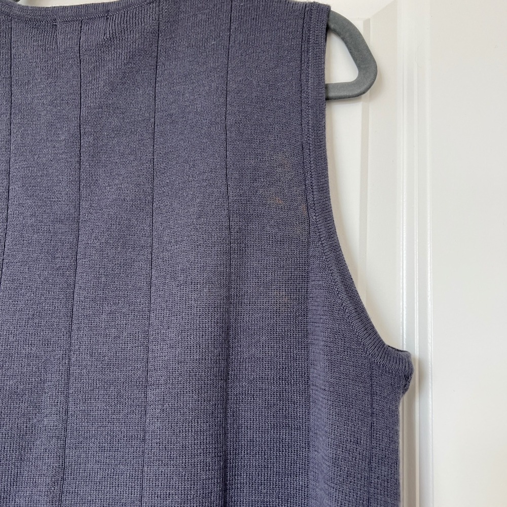 90s Koret‎ Petites Vintage Purple Embroidered Button Wool Blend Sweater Vest - Picture 9 of 11